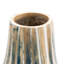 Cole and Grey Bamboo Wood Brushed Blue Decorative Vase with Cream Accents and White Stripes
