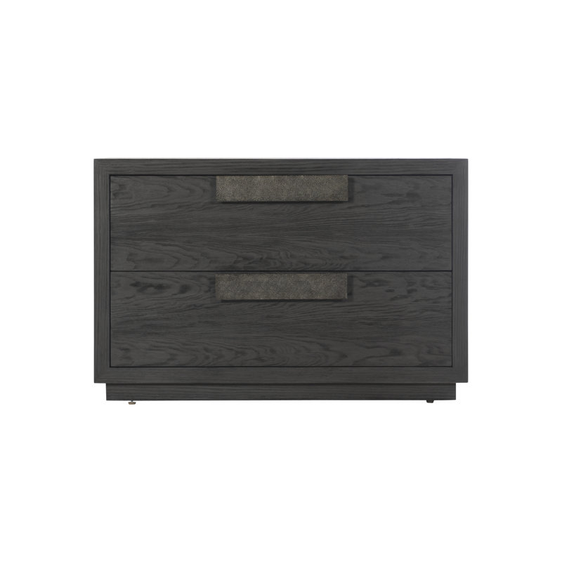 Keali Transitional Black 2-Drawer Nightstand