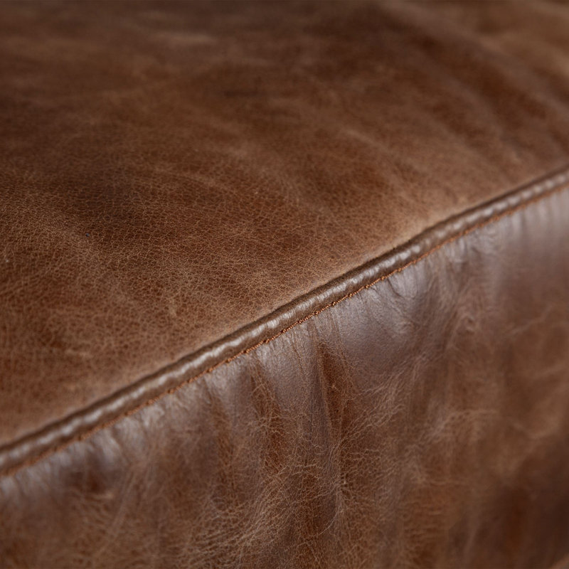 Fauteuil club en cuir Emily, Brun