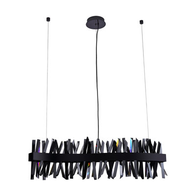 Glacier 42-in (40-watt) LED Black Nickel Wave Linear Pendant