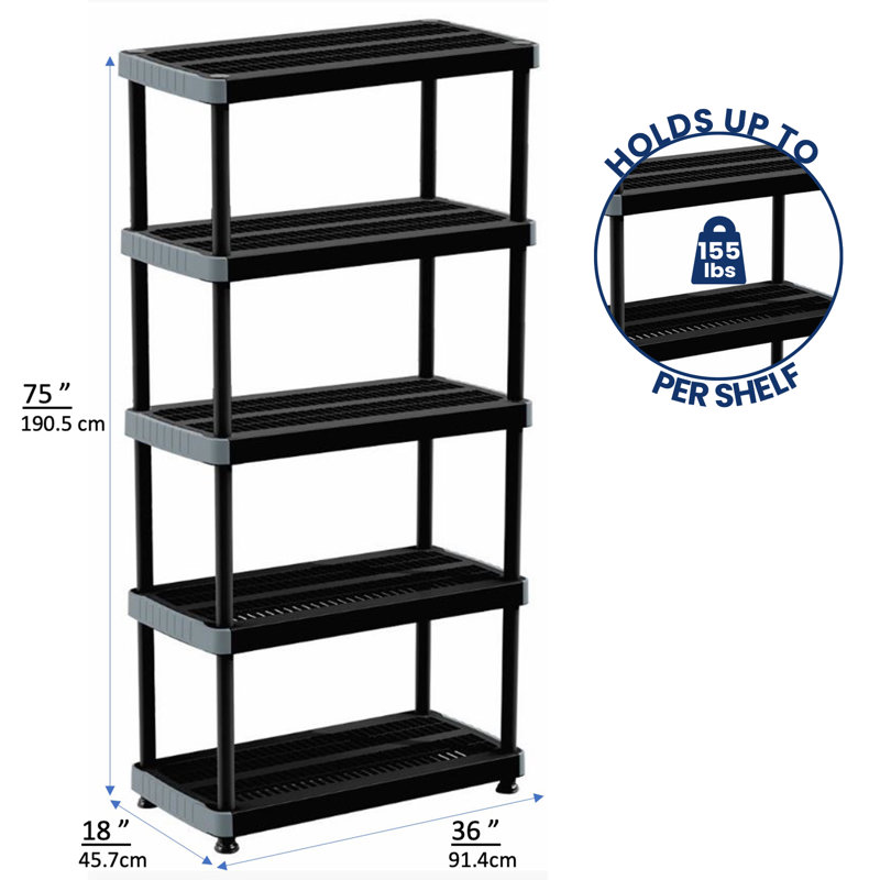 Étagère robuste à 5 tablettes H 74,9 po x l 35,8 po x P 17,7 po Wainfleet