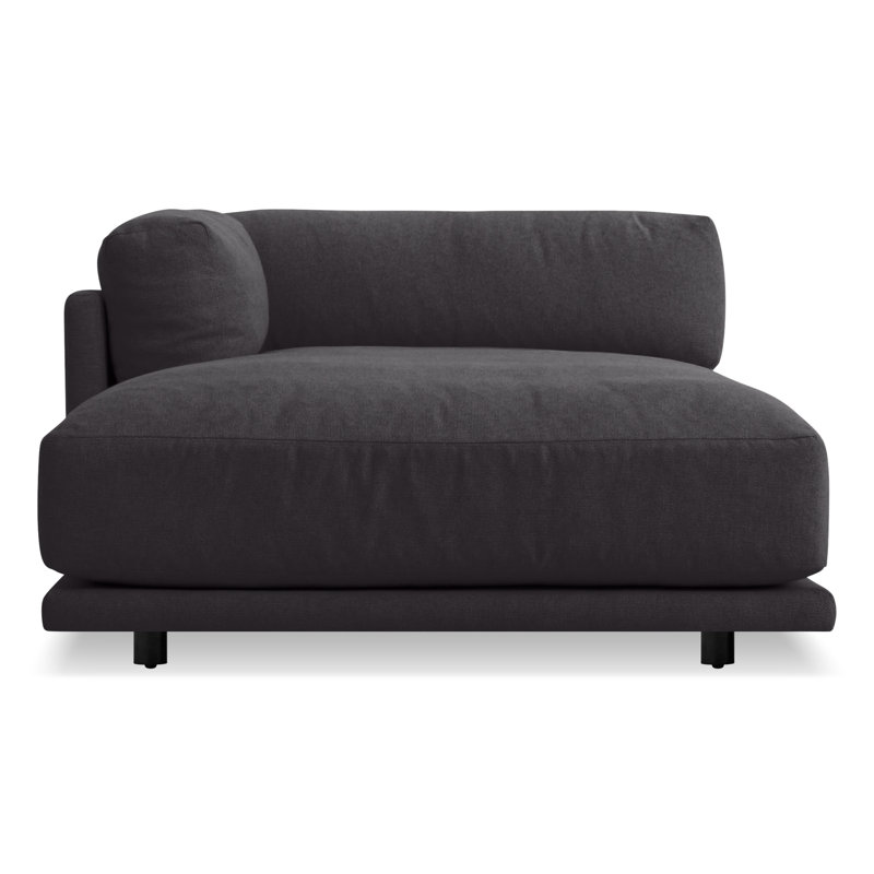 Sunday Chaise Lounge, Left Hand Facing, Camel Velvet Polyester Blend