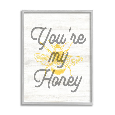 Impression d'art "I'm Your Honey Bee" encadrée sur bois par Lil 'Rue