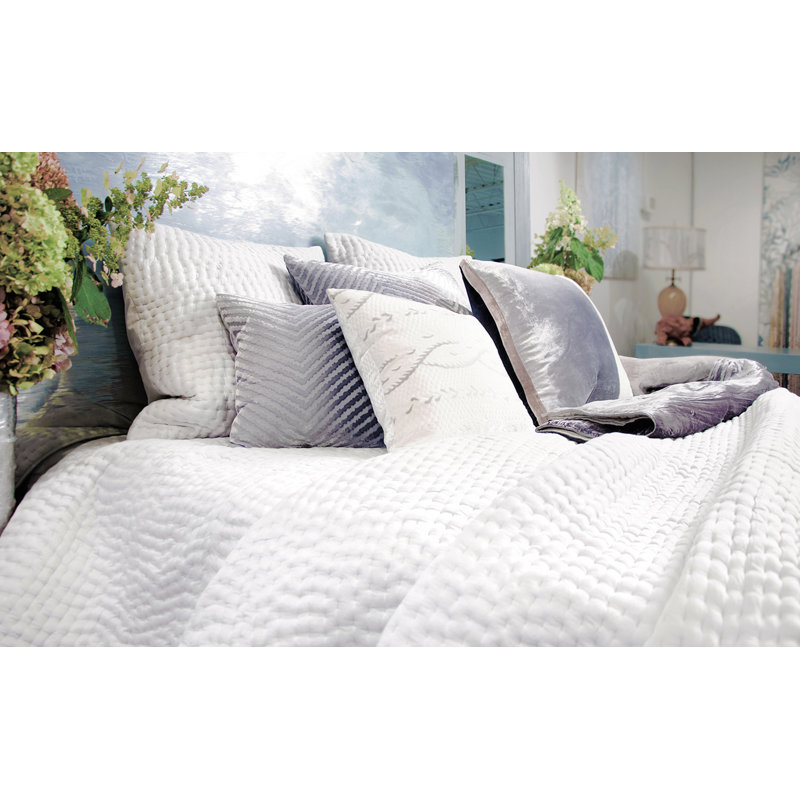 Chevron Embroidered Pillow Cover & Insert, 18"H x 18"W, Latte
