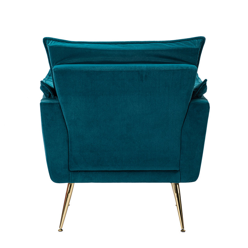 Toulouse Tufted Back Upholstered Armchair, Teal Velvet