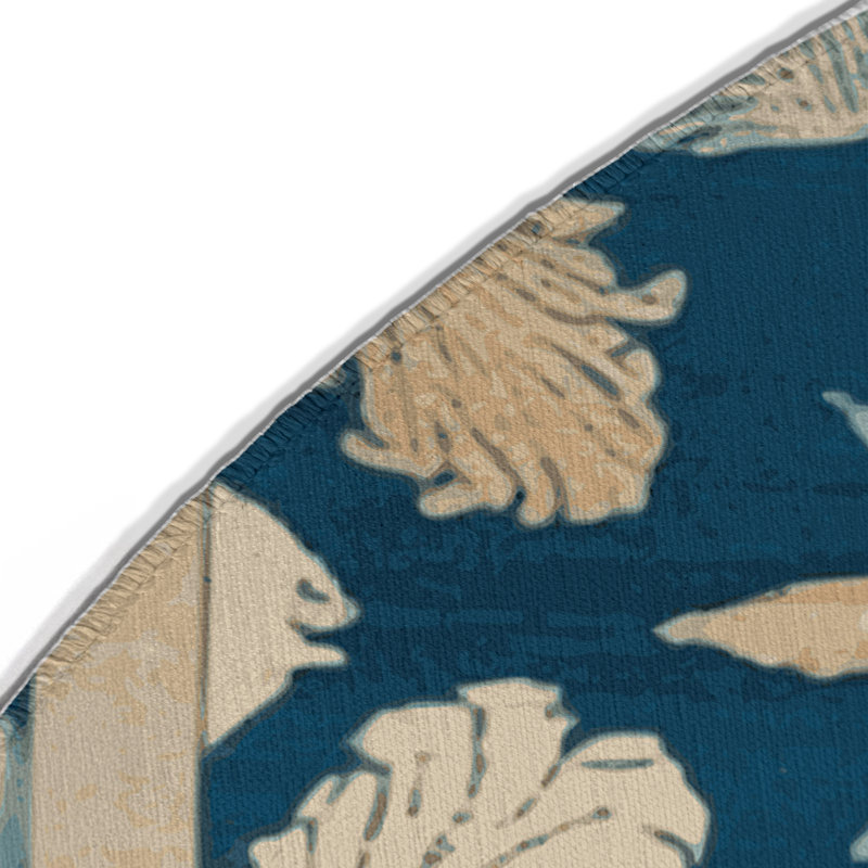 Tapis turc intérieur / extérieur beige, Rond 5 pi