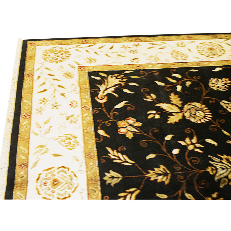 Handmade Silk and Wool Area Rug
