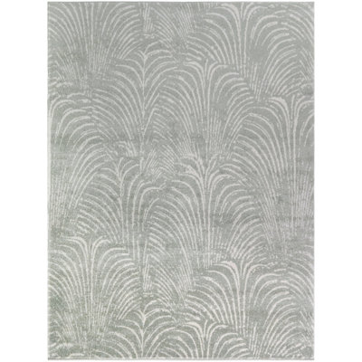 Vieira Sage Art Deco Trellis Area Rug