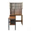 Bureau d'ordinateur avec porte en verre, bibliothèque, huche et bureau rotatif à 90 degrés pour le bureau à domicile ou le bureau-571995999