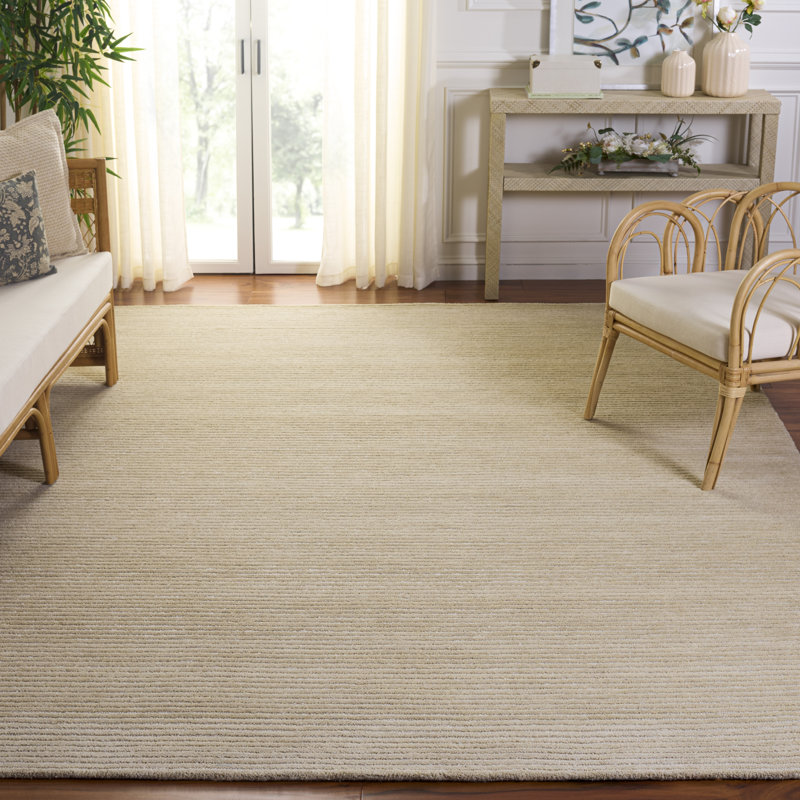 Tapis ivoire touffeté à la main Tadas, Rectangulaire 8 pi x 10 pi