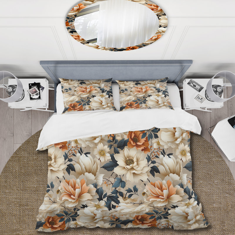 Ensemble de housse de couette en microfibre Serenity Blue / Beige, Housse de couette pour très grand lit et 2 très