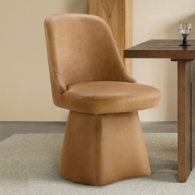 Chaise pivotante rembourrée en tissu