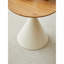 Table basse ronde blanche et bois