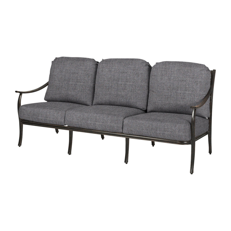 Edge Sofa with Sunbrella Cushions, Cast Slate Sunbrella® Plainweave, Midnight Gold