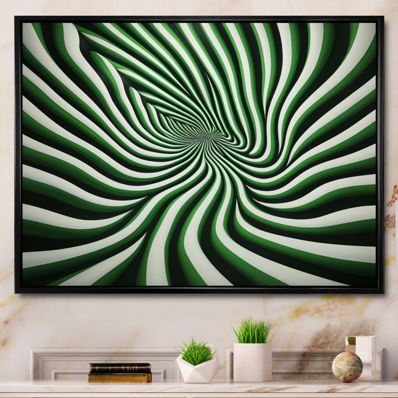 Green Op Delirum sur impression sur toile, H 30 po x l 40 po x P 1,5 po, Cadre flottant noir