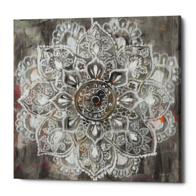 «Mandala in Neutral II», reproduction de peinture à l'acrylique sur toile