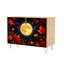 Buffet Buffet avec rangement Golden Full Moon Autumn Maple Leaves Dark Starry Night Fantasy Nature avec 2 portes pour le salon et la cuisine