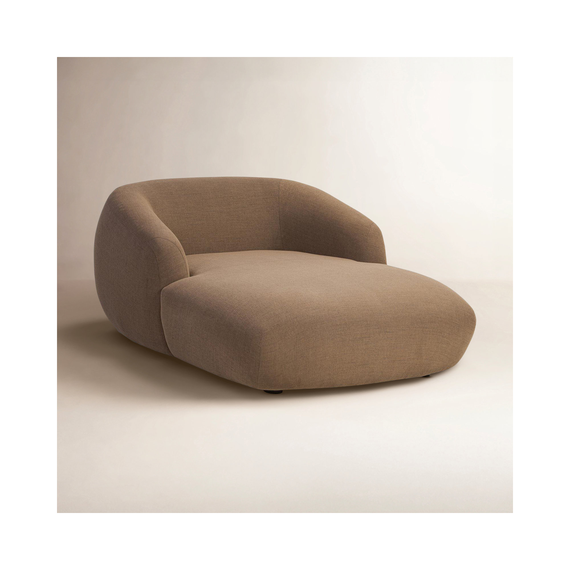 Upholstered Chaise Lounge, Crypton Nomad Mushroom 92% Polyester/8% Flax