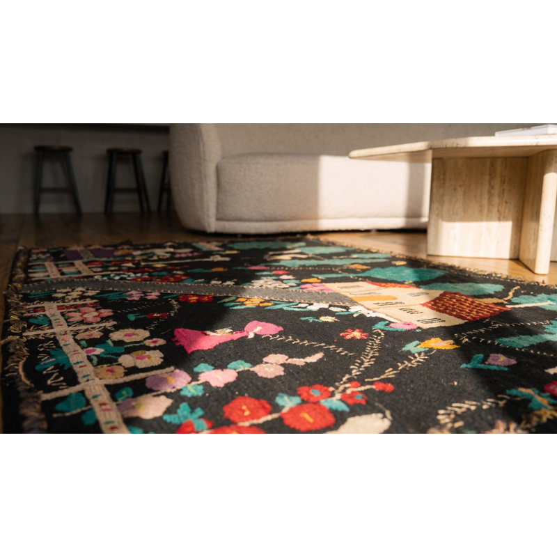 Antique Applique America Flat Weave Quilted Rug