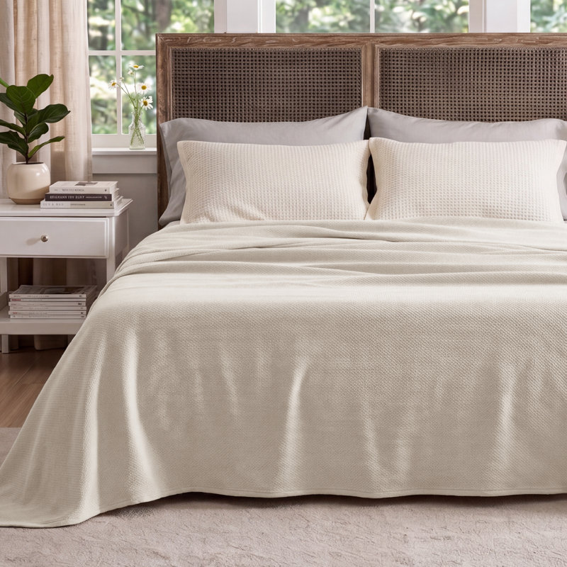 Couverture 100% coton Cozy Winter Bedure Soft Cozy, Lin beige, Jeté XL