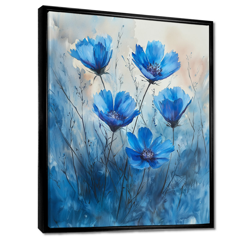 Bancroft - impressions murales florales, Noir, Impression encadrée flottante, H 20 po x l 12 po