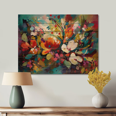 Thiele - Art mural floral sur bois de pin naturel