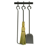 Retrofit 4 Piece Steel Fireplace Tool Set