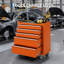 Coffre à outils roulant robuste à 5 tiroirs - Armoire de rangement mobile en métal avec tiroirs et roues verrouillables, poignée latérale, doublure de protection - Garage, atelier, atelier de réparation - Orange-132151812