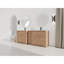Meuble-lavabo autoportant de 84 po avec lavabo en céramique blanche et 1 petite armoire de rangement, porte à fermeture en douceur, chêne imitation, emballage KD, contreplaqué