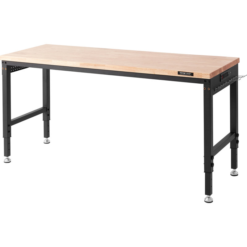 Doraville Manufactured Wood Top Height-Adjustable Workbench with Wheels, 39.5" H x 72" W x 25" D