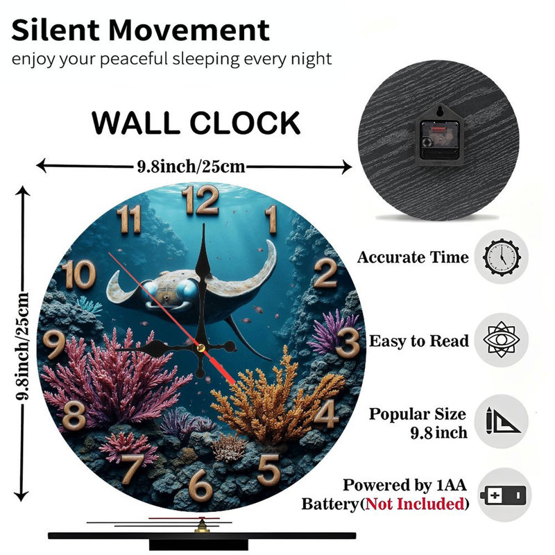 Horloge murale Ocean Reef Stingray