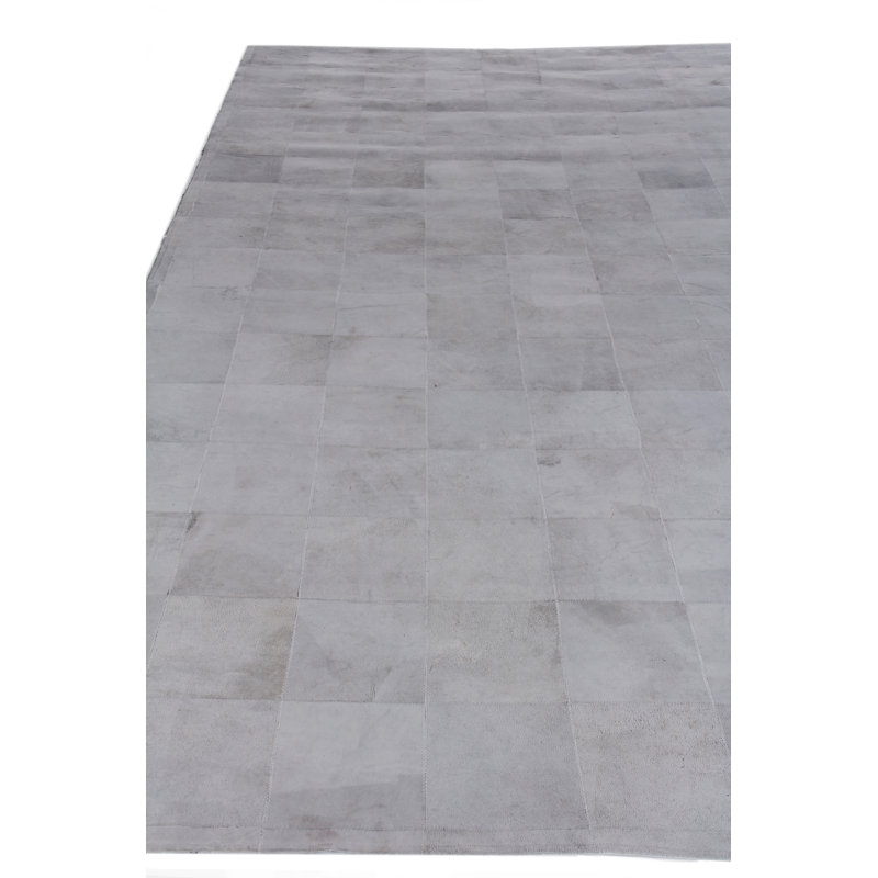 Cowhide Area Rug in Gray, Rectangle 9'6" x 13'6"