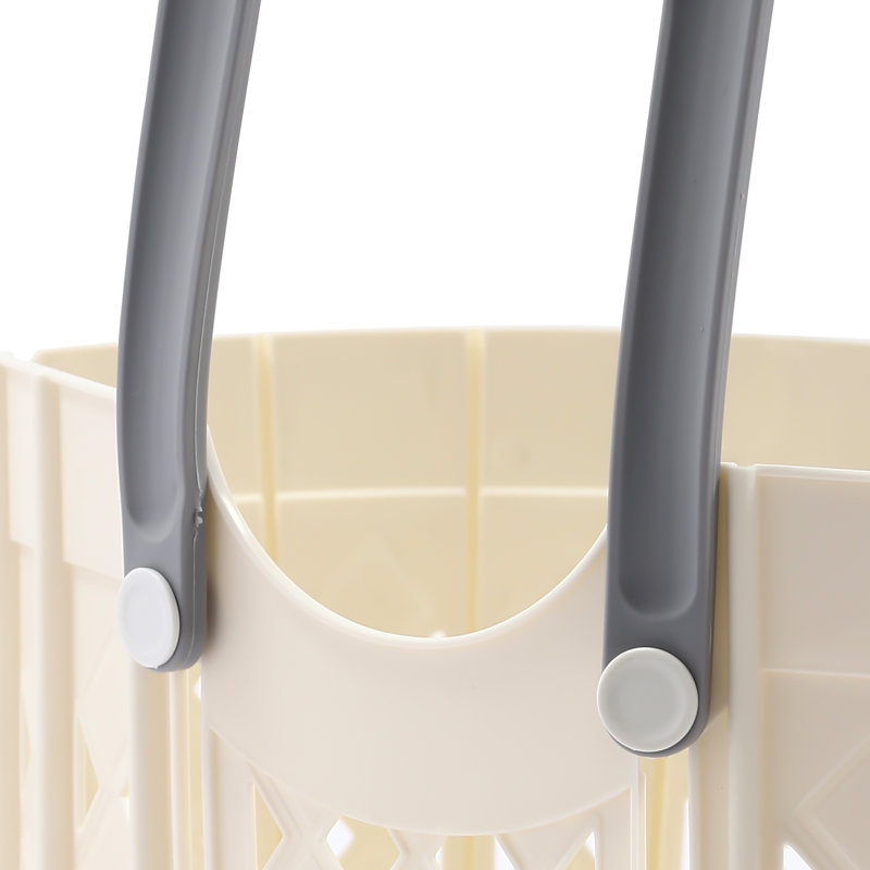 Panier trapèze pliable avec poignée Rebrilliant 18,9 "avec poignée (ensemble de 4), Blanc