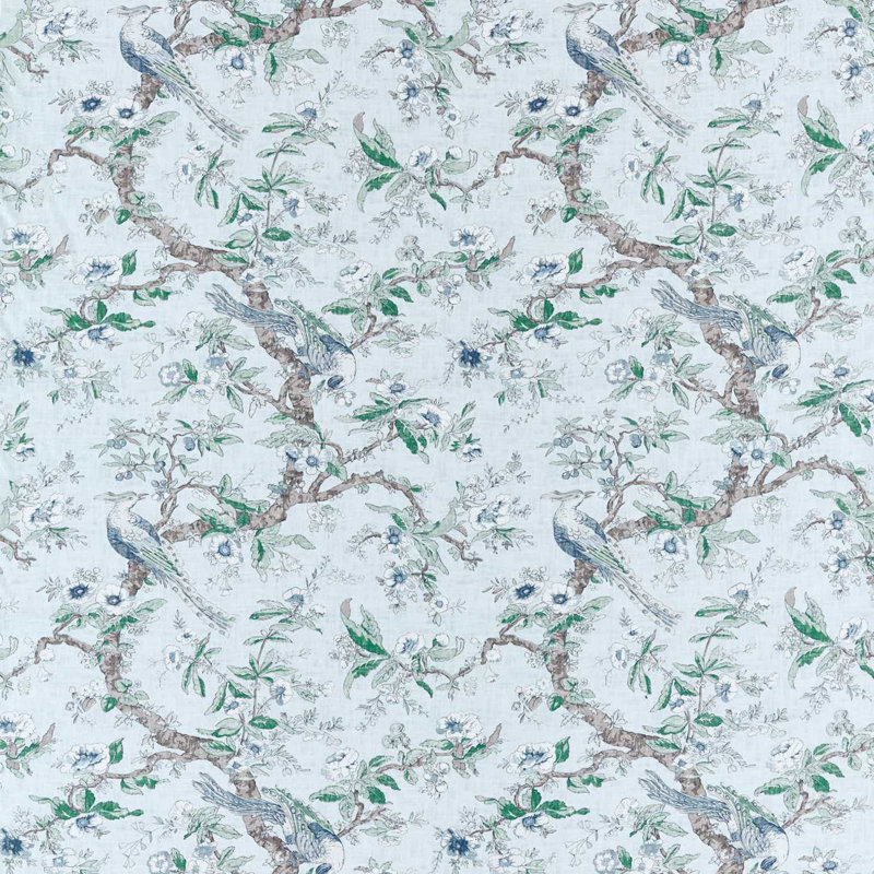Chintz Fabric, Blue Stone