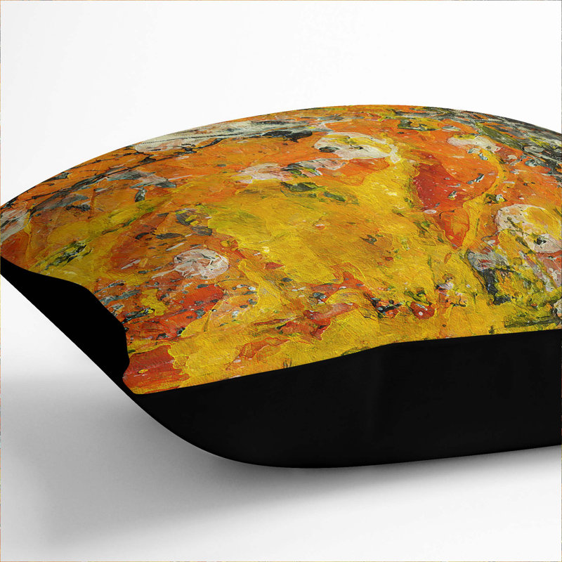 Abstract Square Throw Cushion, Black, 55 x 55 cm