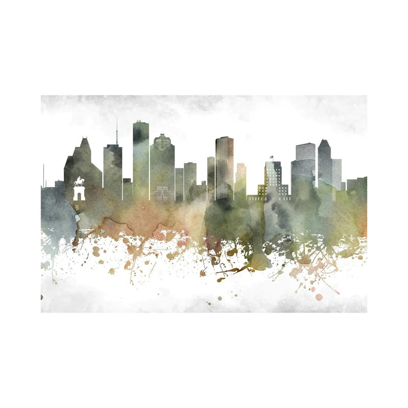 Houston Skyline 1 Piece Wrapped Canvas Wall Art, 152.5 cm H x 101.5 cm W