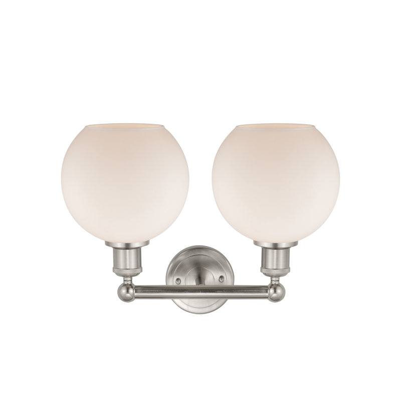Ellington 2 - Light Dimmable Vanity Light, Matte White, Satin Nickel