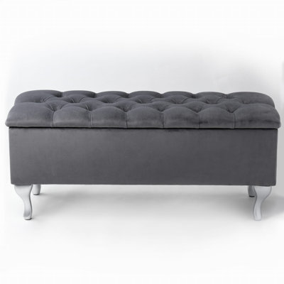 Velvet Upholstered Storage Bench