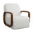 28.2"W  Upholstered Swivel Armchair 360° Swivel With Padded Solid Wood Armrests