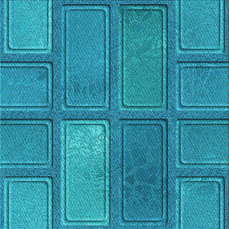 Tapis bleu tissé à la machine, Carré 7 pi