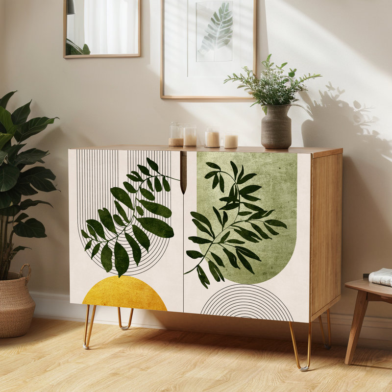 Buffet de 35 po de largeur, Plante feuille verte