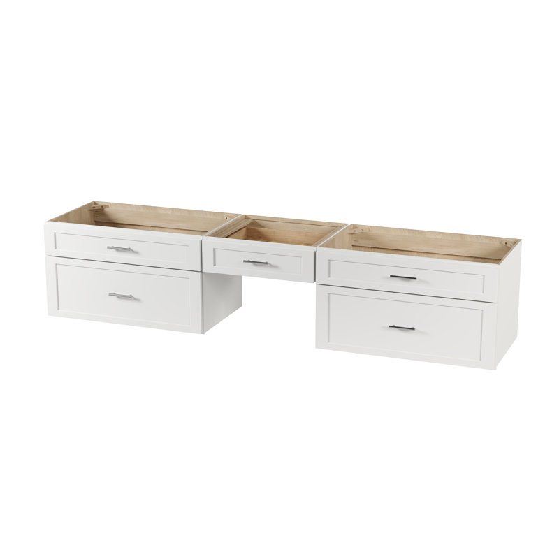Ensemble de meuble-lavabo mural flottant double 96 po avec bureau Disar, Blanc