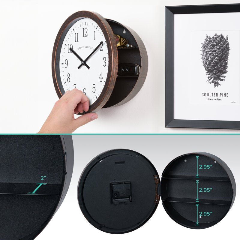 9.8" Peedu Quartz Wall Clock with Hidden shelf