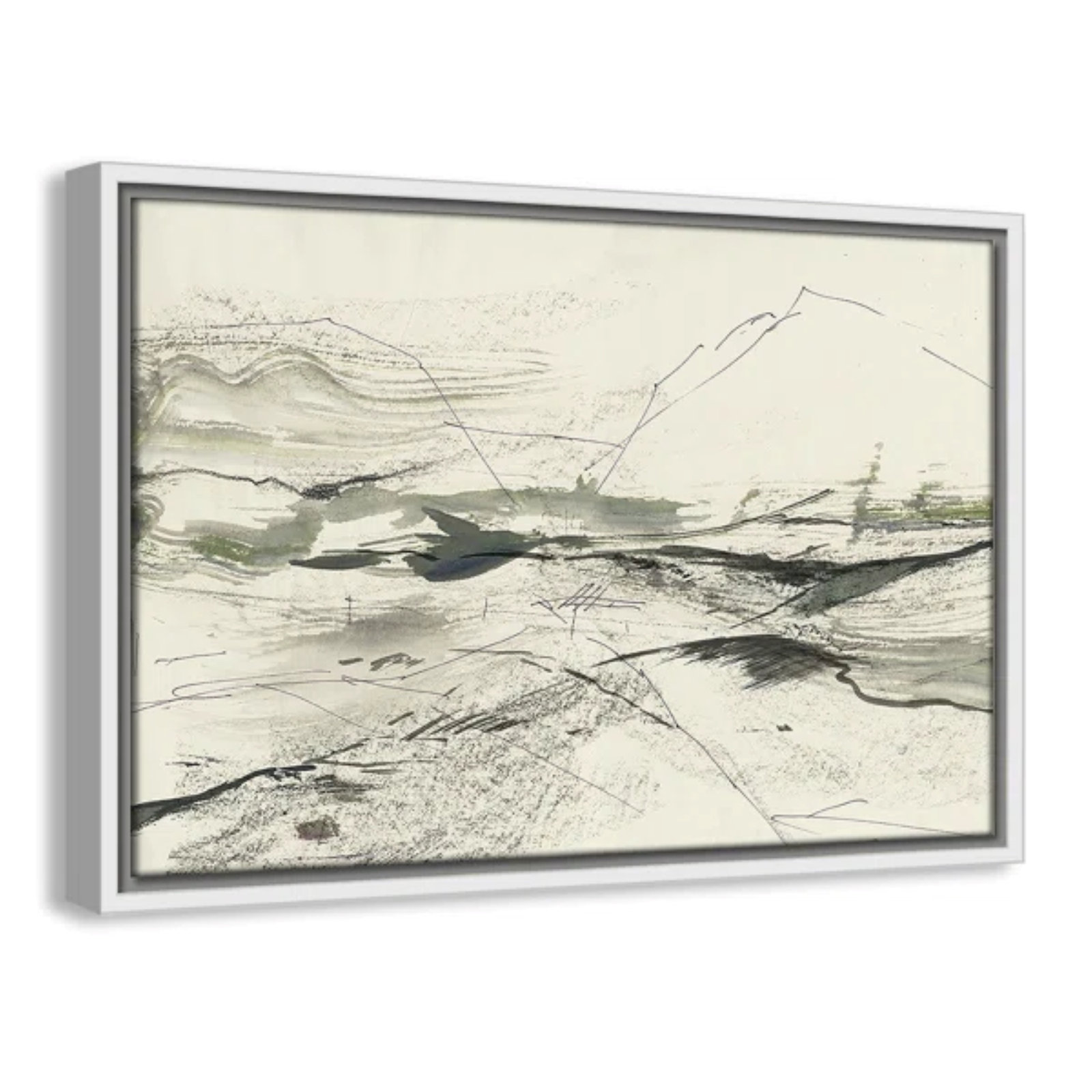 Green Sketches Print by PI Studio, 13.5" H x 19.5" W x 2" D, White Floater Framed, No Mat