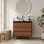 Meuble-lavabo autoportant moderne avec lavabo vasque en céramique et plateau en pierre frittée durable-1065436709-1065436711
