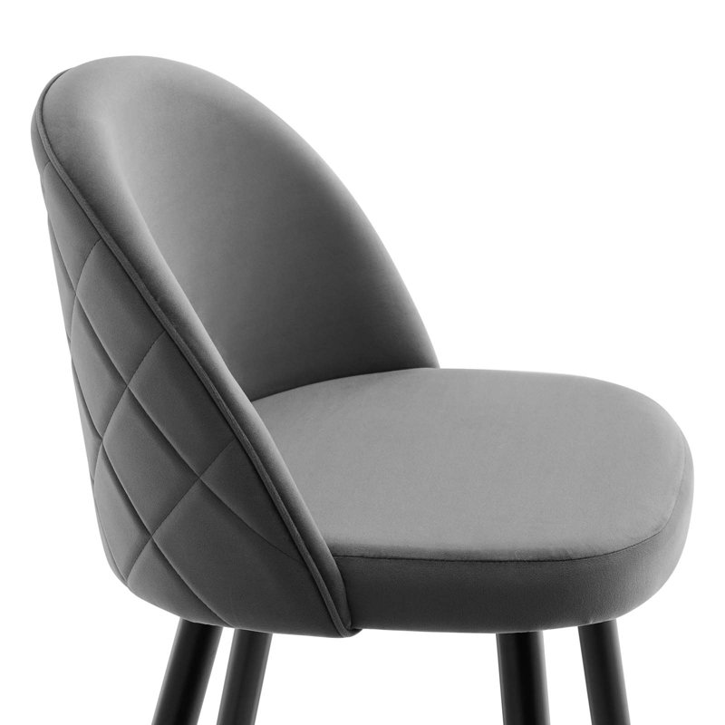 Ensemble de 2 tabourets de bar en velours Cordial Performance, Gris
