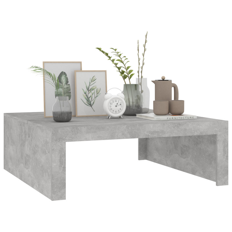 Aleyska Sled Coffee Table, Concrete Grey, 35cm H x 100cm W x 100cm D
