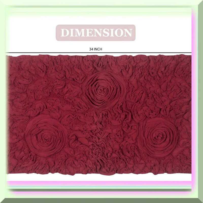 Skak Cotton Bath Rug, Red, Single - 21" L x 40" W