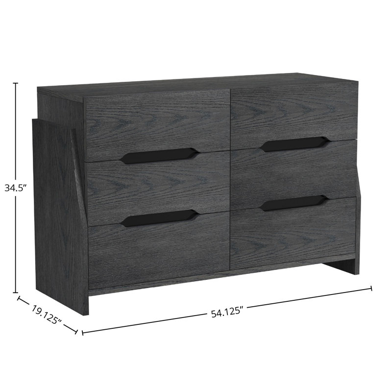 Commode 6 tiroirs Itsumi, Noir