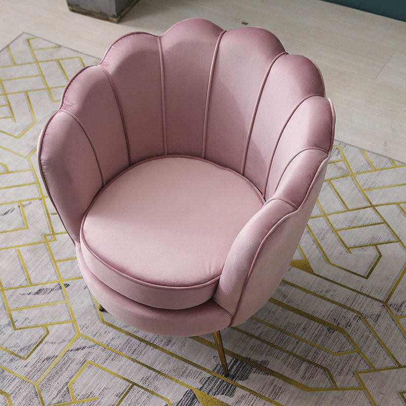 Lipscomb Upholstered Barrel Chair, Pink